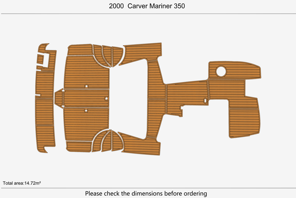2000 Carver 350 Mariner Anti-slip mat Custom EVA faux teak marine deck flooring
