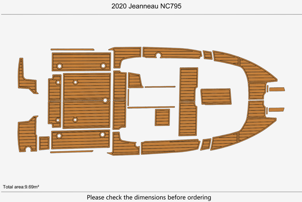 2020 Jeanneau NC795 Cockpit Swim platform 1/4"6mm EVA Foam faux mat floor