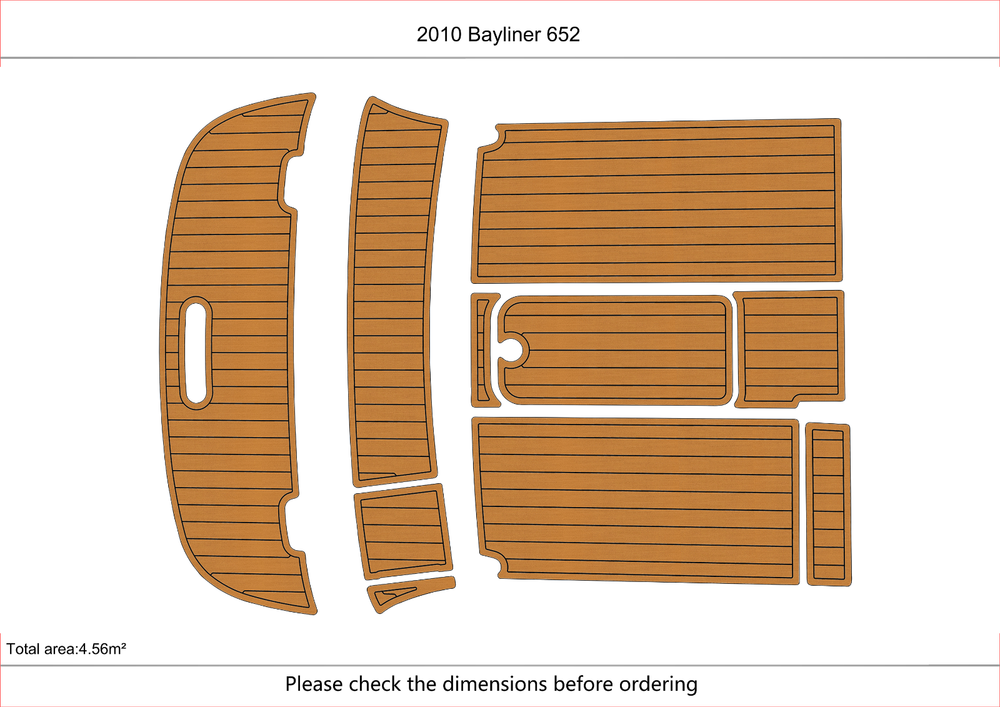 2010 Bayliner 652 Anti-slip mat Custom EVA marine deck flooring