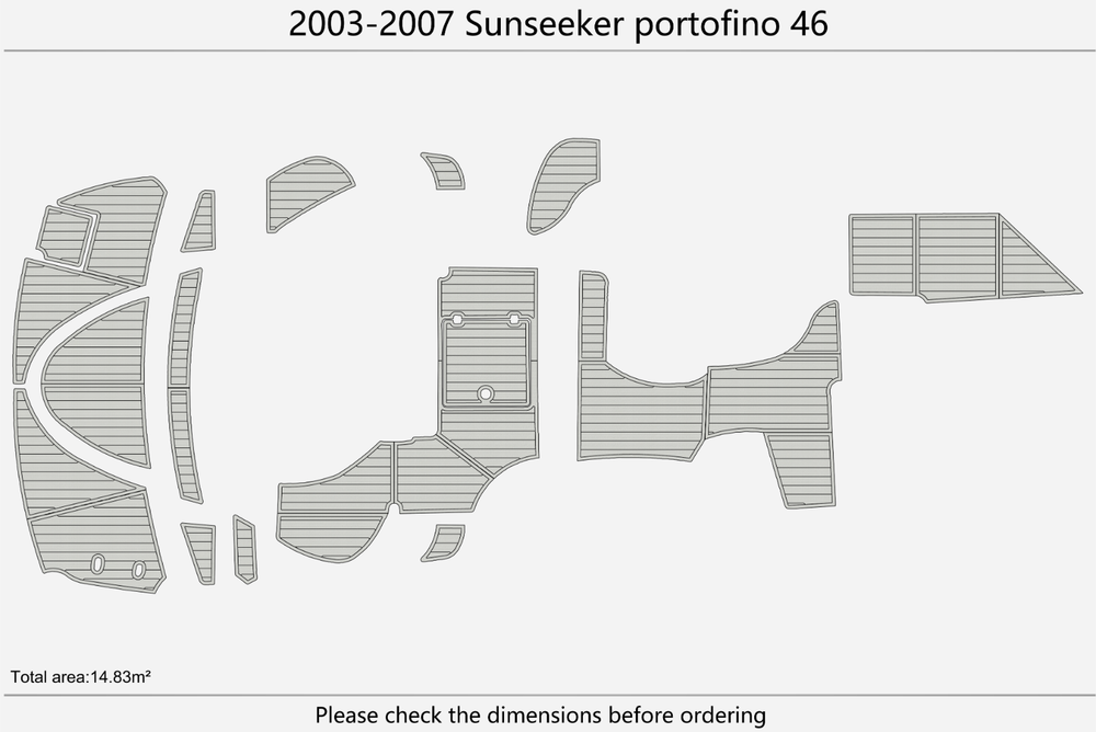 2003-2007 Sunseeker 46 portofino Cockpit Swim platform 1/4"6mm EVA Foam floor