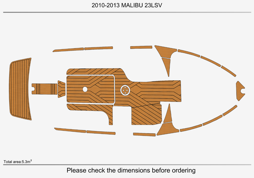 2010-2013 MALIBU 23 LSV Cockpit Swim platform 1/4" 6mm EVA faux teak mat Floor