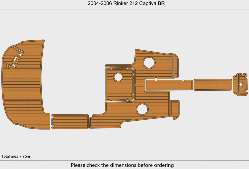2005-2006 Rinker 212 Captiva BR Cockpit Swim platform bow 1/4"6mm EVA foam floor