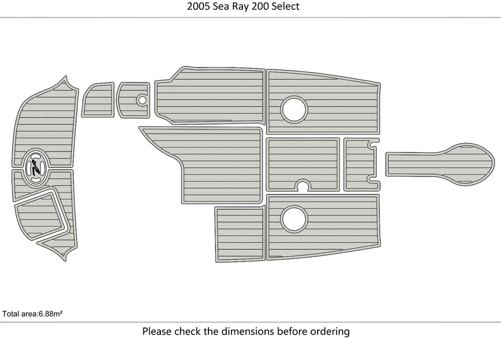 2005 Sea Ray 200 Select swim platform 1/4" 6mm EVA Teak deck marine floor