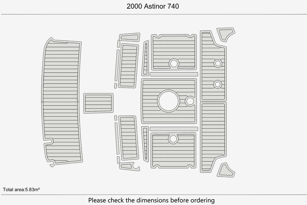 2000 Astinor 740 Marine teak deck seadek EVA Foam Boat flooring