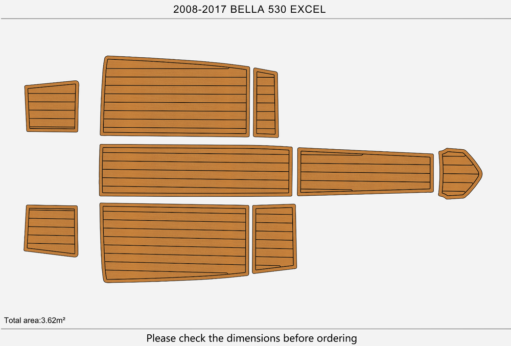 2008-2017 Bella 530 EXCEL Marine teak deck EVA Foam Boat fuax foam mat flooring