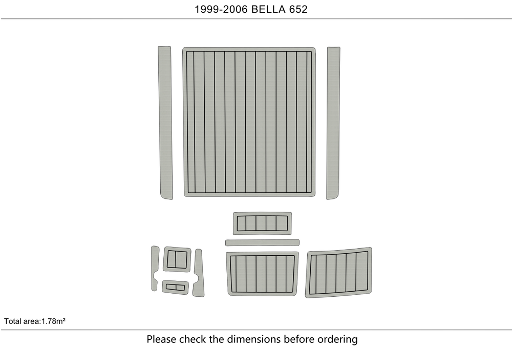 1999-2006 Bella 652 Marine teak deck EVA Foam Boat fuax foam mat flooring