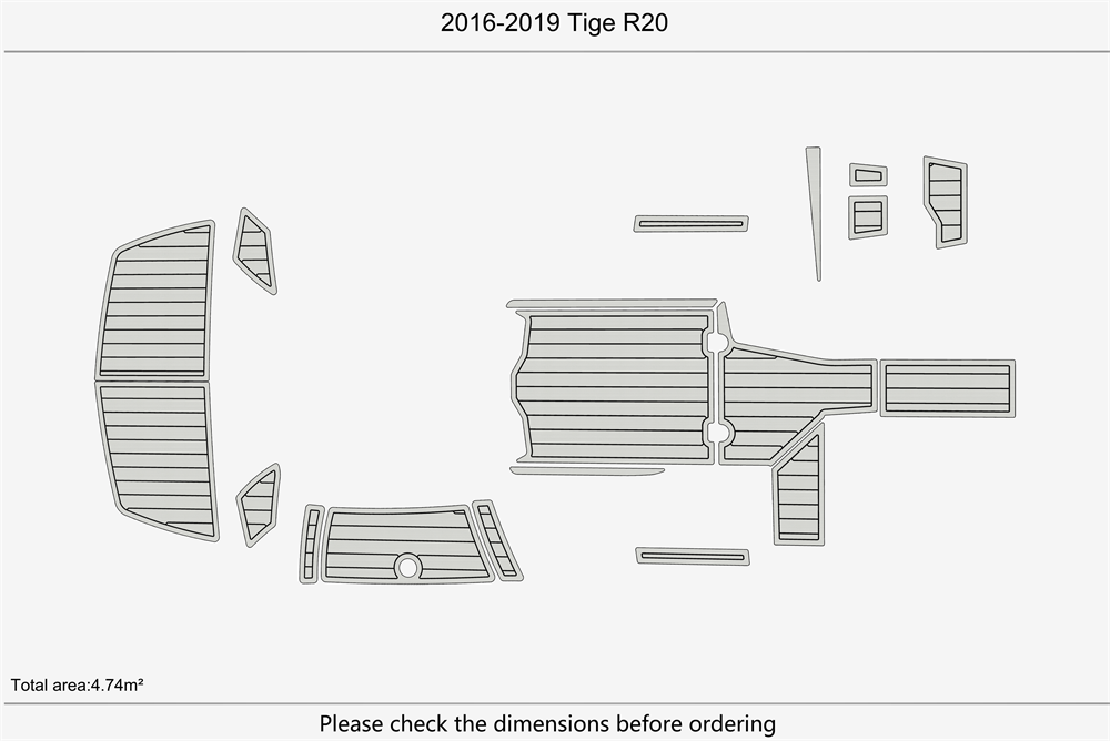 2016-2019 Tige R20 Marine teak deck seadek EVA Foam Boat flooring