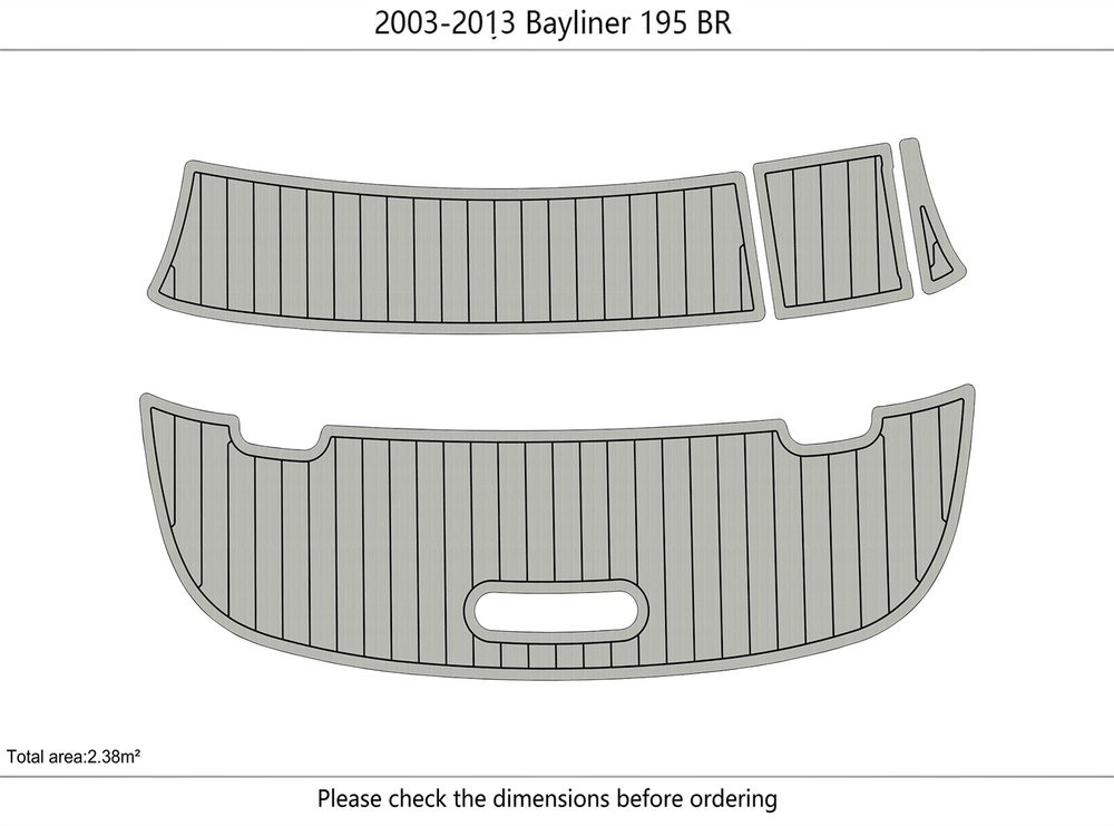 2003-2013 Bayliner 195 BR SP Swim platform 1/4" 6mm EVA faux teak Floor