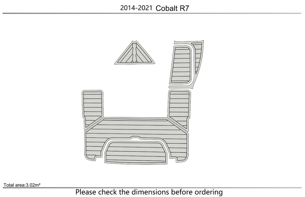 2014-2021 COBALT R7 Swim platform 1/4"6mm EVA foam faux mat floor