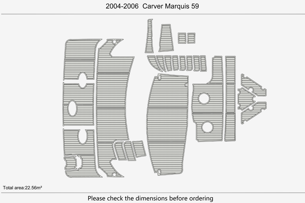2004-2006 Carver 59 Marquis Anti-slip mat Custom EVA teak marine deck flooring