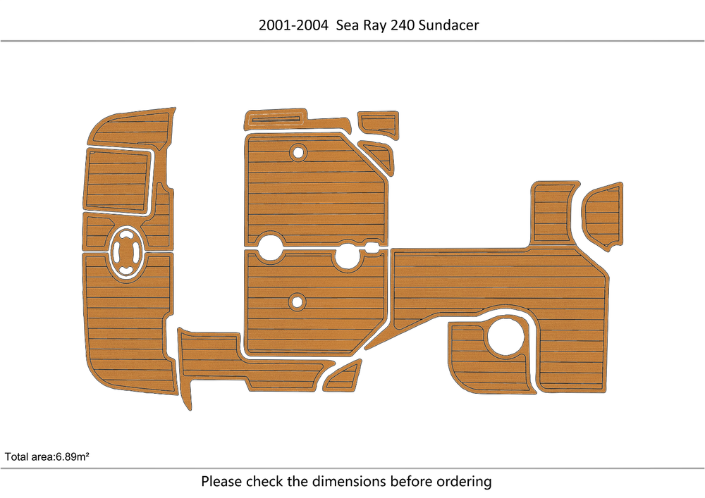 2001-2004 Sea Ray 240 Sundancer Cockpit Swim platform 1/4"6mm EVA foam floor