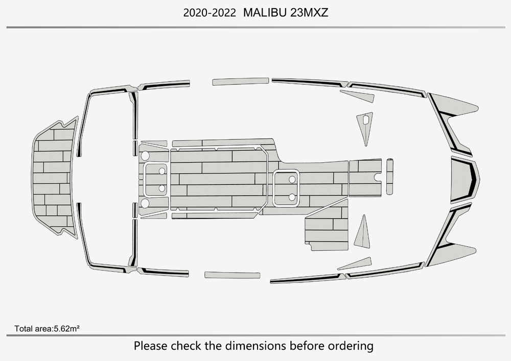 2020 MALIBU 23MXZ Cockpit 1/4" 6mm EVA Faux non-slip mat teak floor mat floor