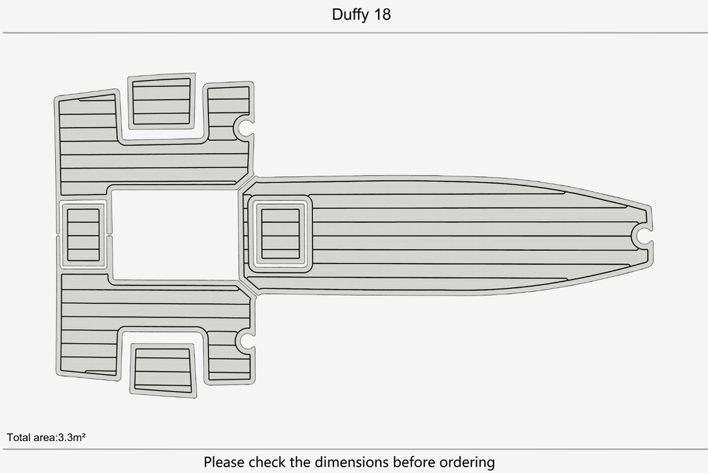 Duffy 18 Cockpit 1/4" 6mm EVA Teak Deck floor