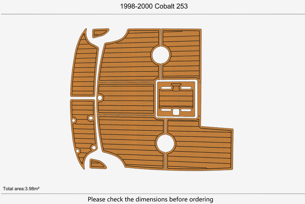 1998-2000 Cobalt 253 Cockpit Swim platform 1/4"6mm EVA Foam carpet marine floor
