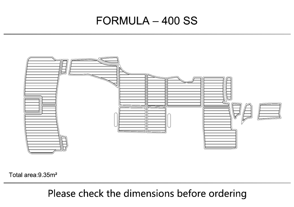 FORMULA 400SS Cockpit swimming platform Pads 1/4" 6mm EVA Teak Decking floor
