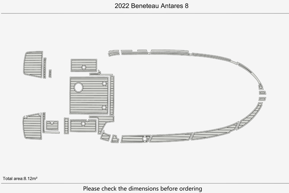 2022 Beneteau Antares 8 Cockpit SP BOW 1/4"6mm EVA foam faux MAT floor