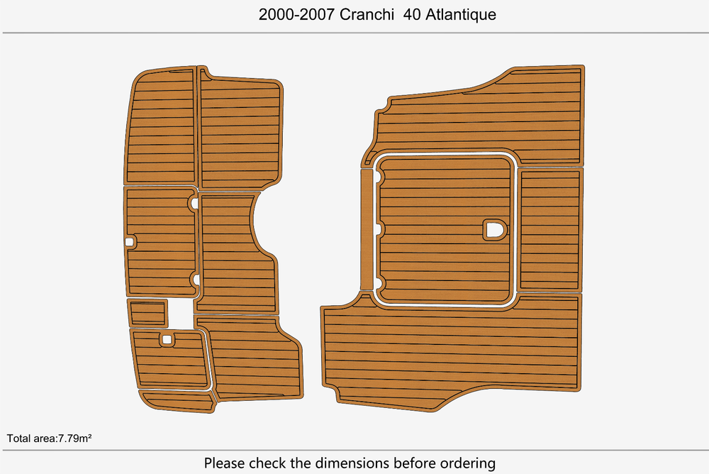2000-2007 Cranchi 40 Atlantique Cockpit Swim platform 1/4"6mm EVA Foam mat floor