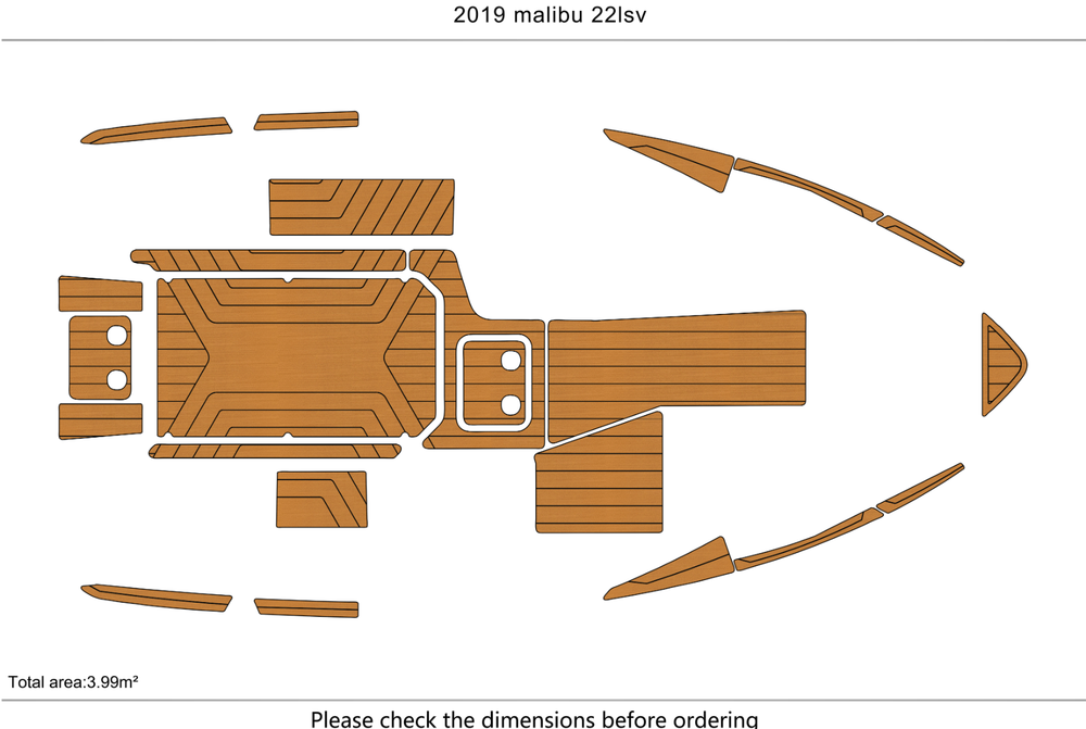 2019 malibu 22 lsv Deck Anti-slip mat Custom EVA faux teak marine flooring