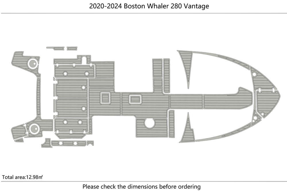2020-2024 Boston Whaler 280 Montauk Cockpit BOW 1/4"6mm EVA foam floor