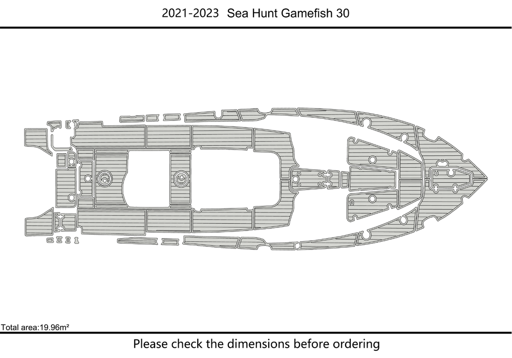 2021-2023 Sea Hunt Game Fish 30 Cockpit Swim platform bow 1/4"6mm EVA Foam floor