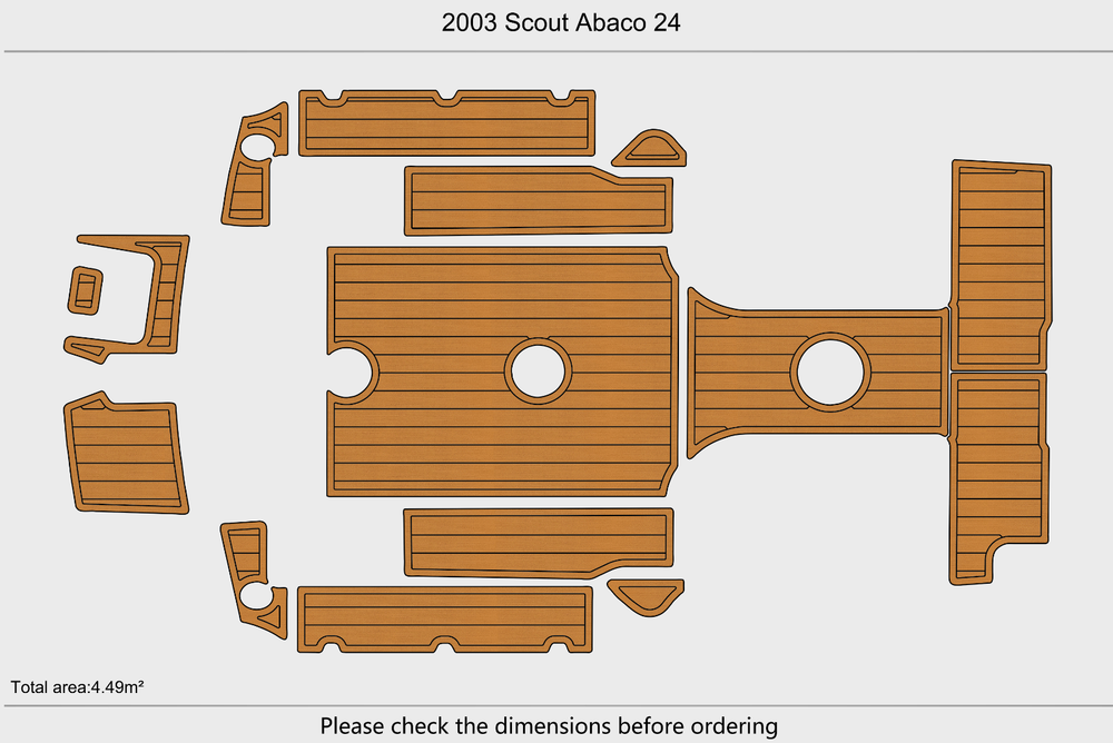 2003 Scout Abaco 24 Cockpit Swim platform 1/4"6mm EVA Foam faux floor