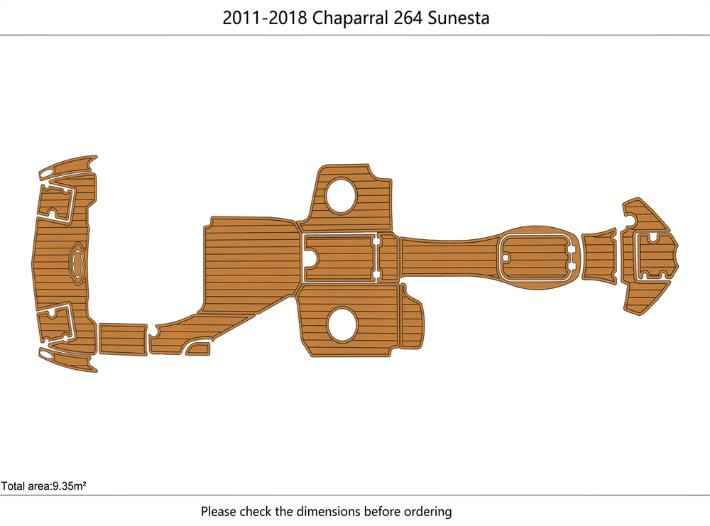 2011-2018 Chaparral 264 Sunesta Cockpit Swim platform bow 1/4"6mm EVA foam floor