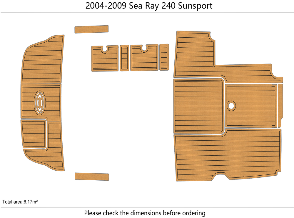 2004-2009 sea ray 240 sunsport Cockpit Swim platform 1/4"6mm EVA foam mat floor