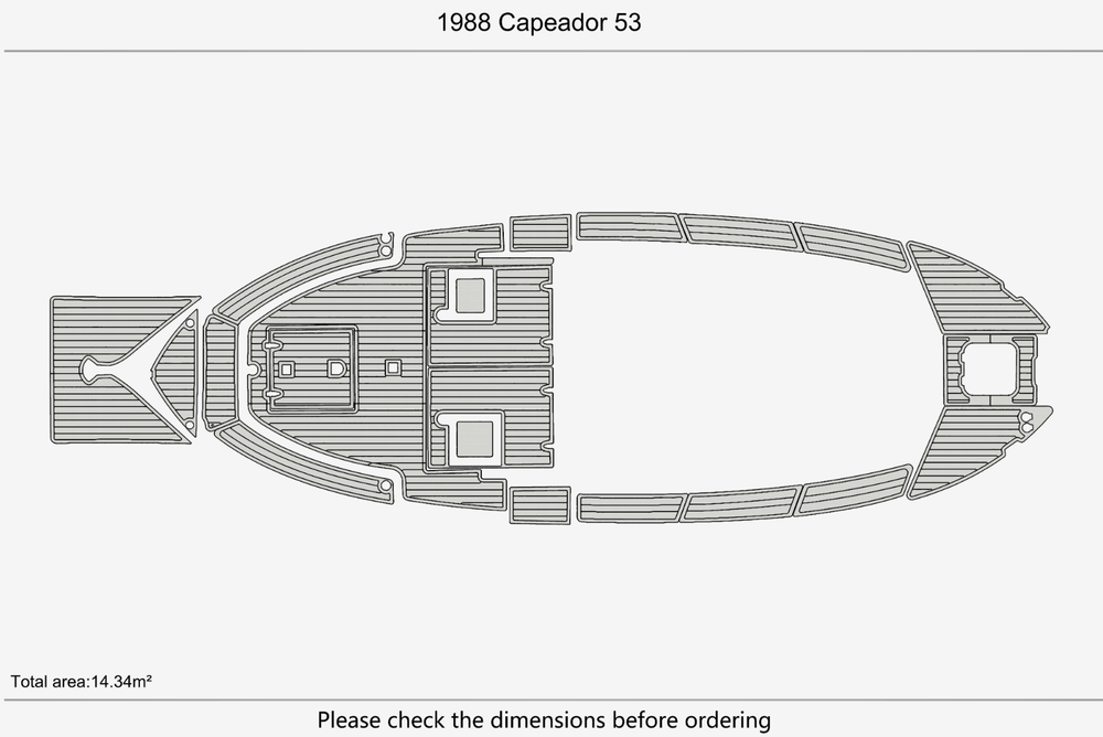 1988 Capeador 53 Marine teak deck EVA Foam Boat flooring