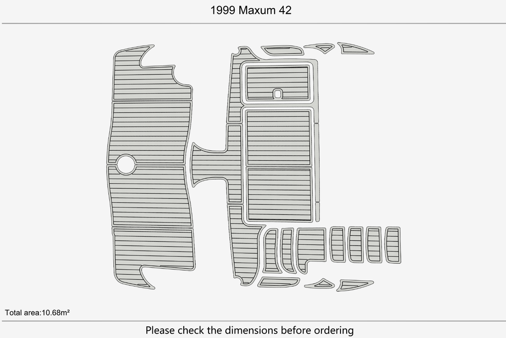 1999 Maxum 42 Cockpit Swim platform 1/4"6mm EVA Foam faux mat floor