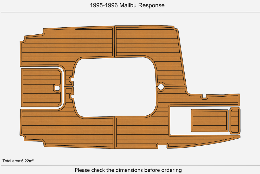 1995-1996 Malibu Respons Deck Anti-slip mat Custom EVA faux teak marine flooring