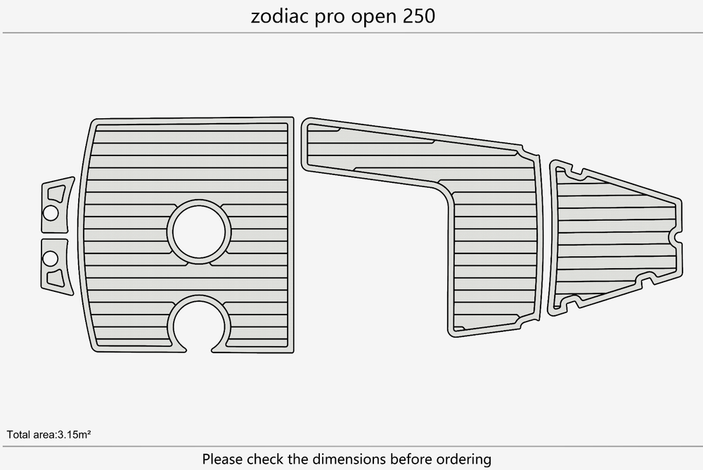 Zodiac Pro Open 250 Marine teak deck EVA Foam Boat flooring