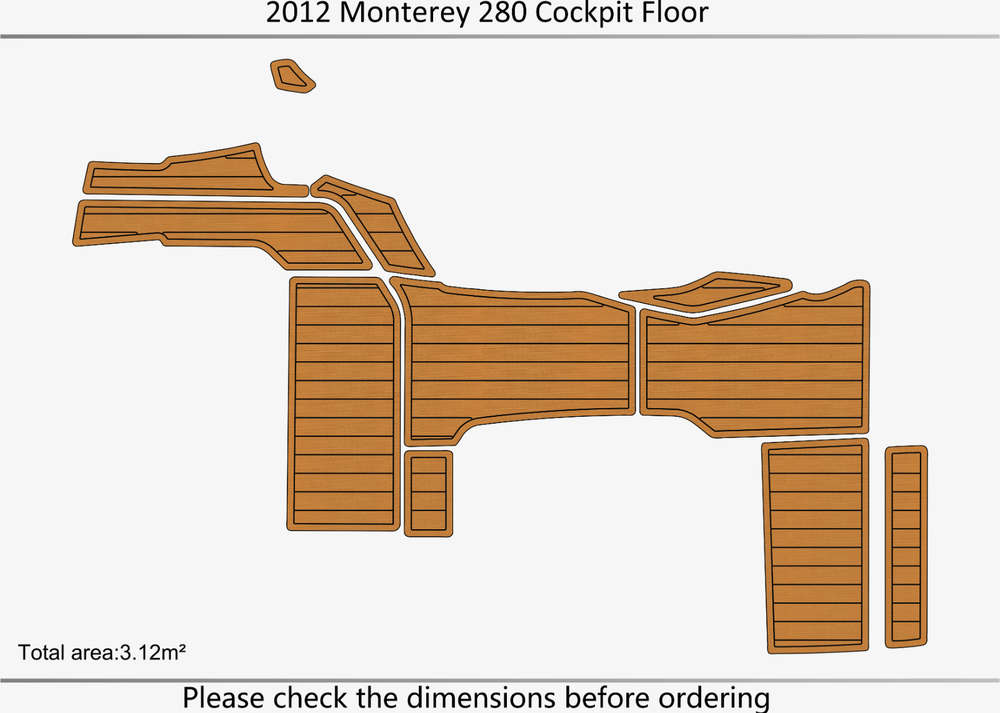 2005 Monterey 228 SI Anti-slip mat Custom EVA faux teak marine deck flooring