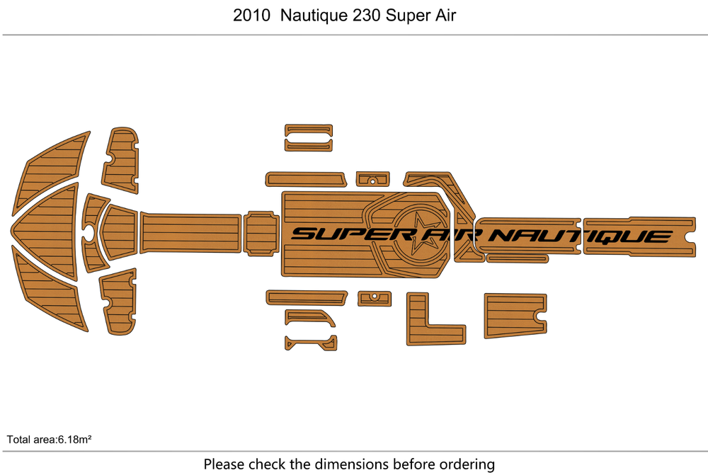 2010 Nautique 230 Super Air Anti-slip Custom mat EVA faux teak marine flooring