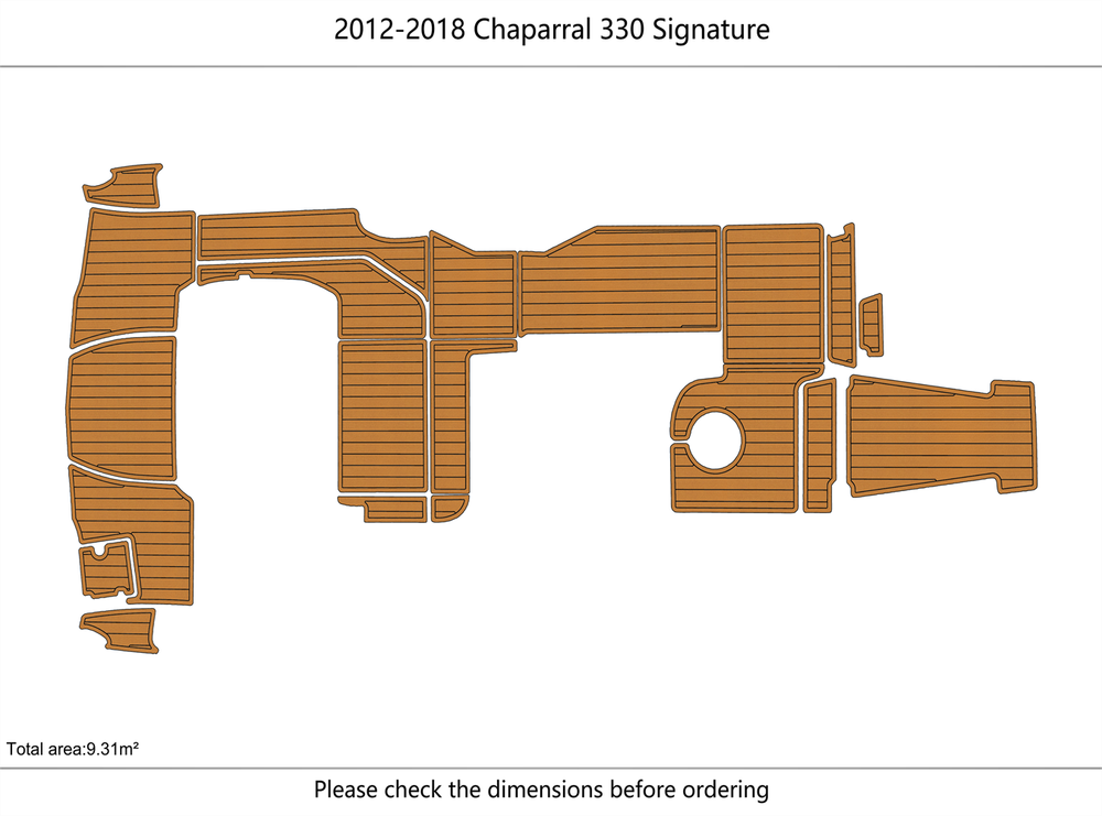 2012 -2018 Chaparral 330 signature Cockpit Swim platform 1/4"6mm EVA floor
