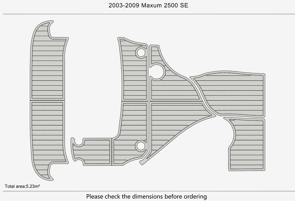 2003-2009 Maxum 2500 SE Cockpit Swim platform 1/4"6mm EVA Foam faux mat floor