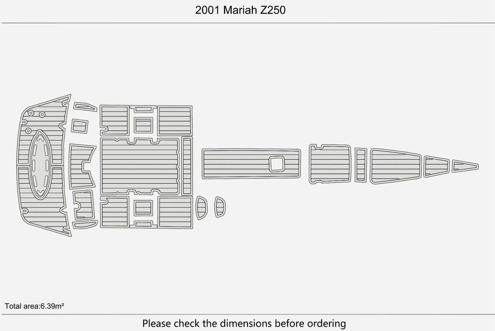 2001 Mariah Z250 Anti-slip mat Custom EVA faux teak marine flooring