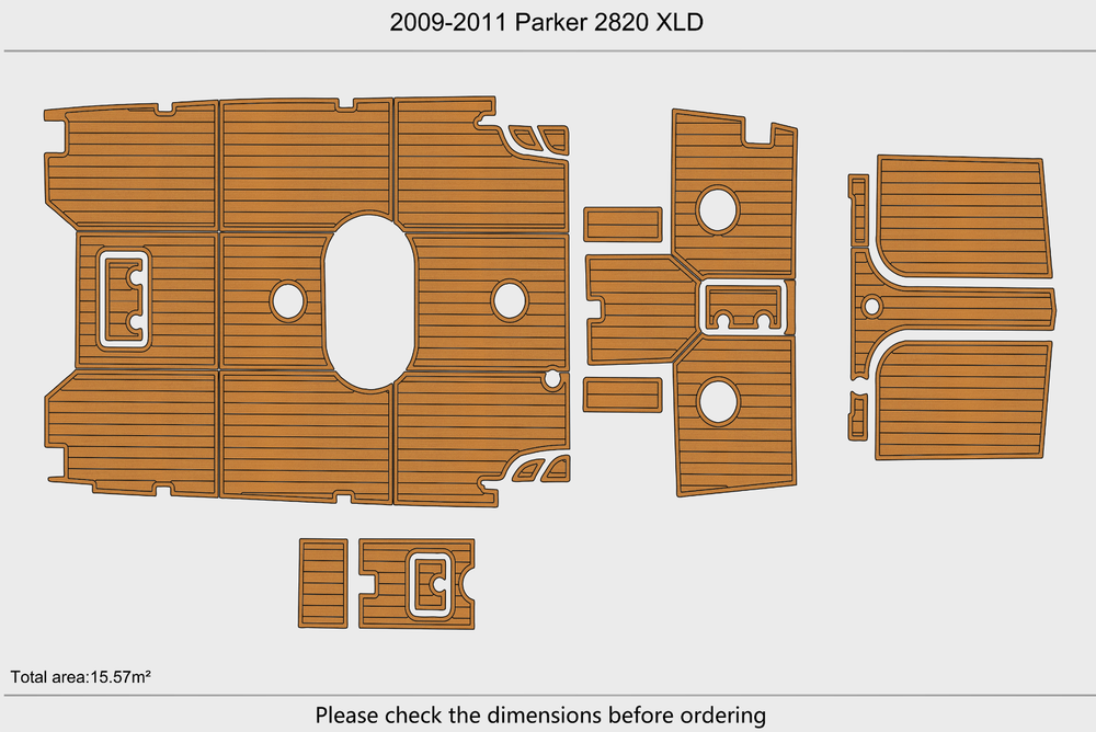 2009-2011 Parker 2820 XLD Cockpit Swim platform 1/4"6mm EVA Foam floor