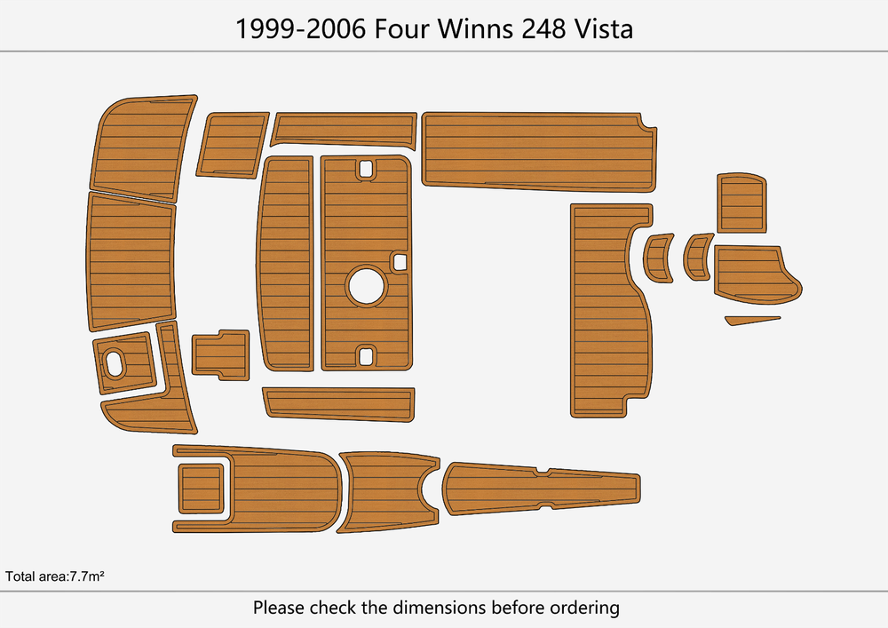 1999-2006 Four Winns 248 Vista Cockpit Swim platform 1/4"6mm EVA foam faux floor