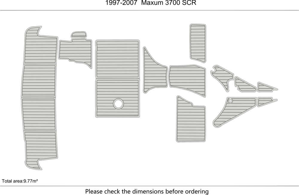1997-2007 Maxum 3700 SCR Marine teak deck EVA Foam Boat flooring