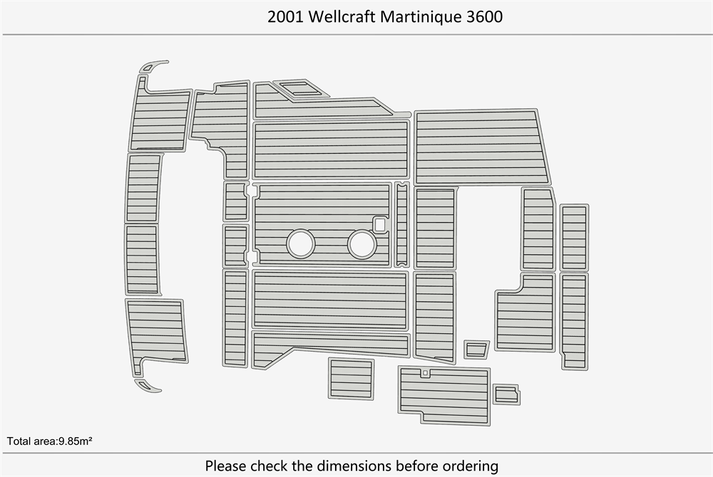 2001 Wellcraft 3600 Martinique Marine teak deck seadek EVA Foam Boat flooring