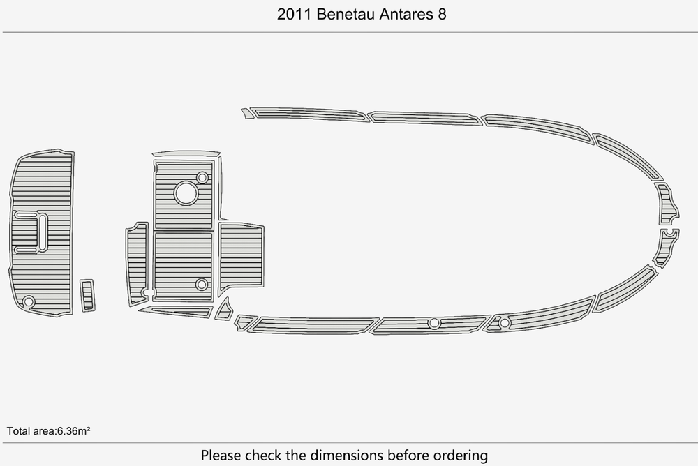 2011 Benetau Antares 8 Anti-slip mat Custom EVA teak marine deck flooring