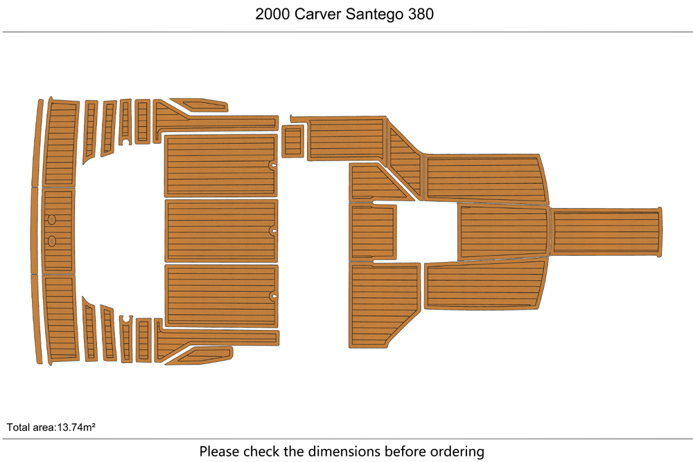 1998-2002 Carver 380 Santego Cockpit Swim platform 1/4"6mm EVA Foam floor
