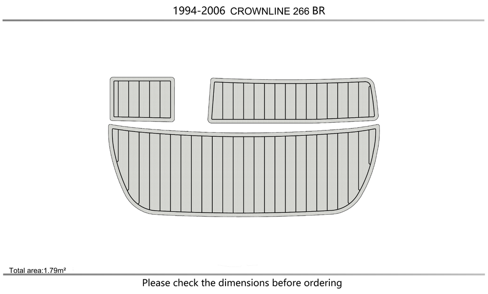1994-2006 CROWNLINE 266 br Cockpit Swim platform 1/4"6mm EVA foam faux floor