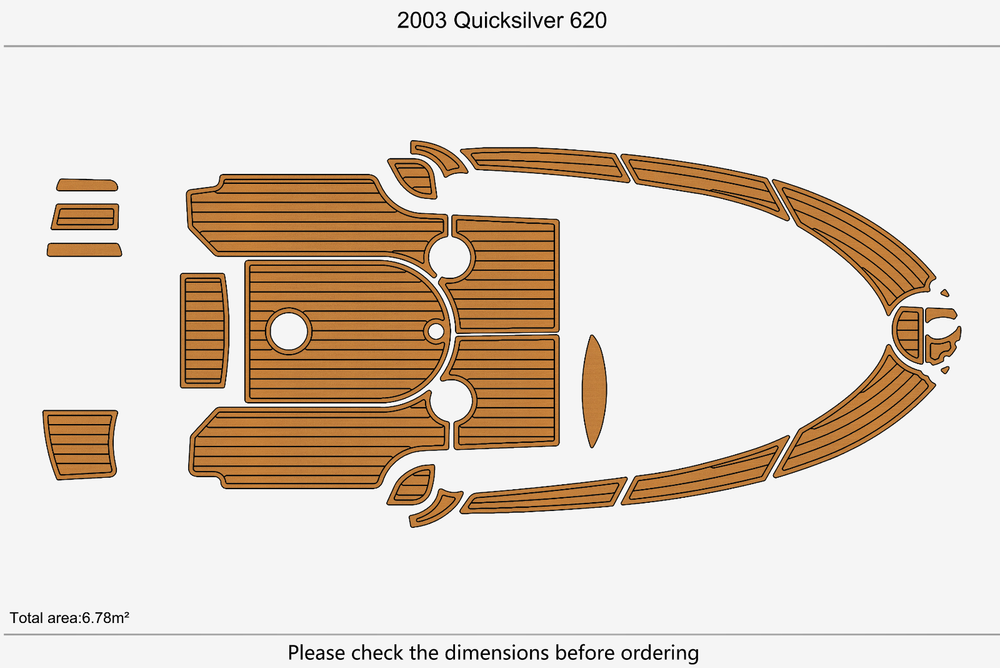 2003 Quicksilver 620 Marine teak deck EVA Foam Boat flooring