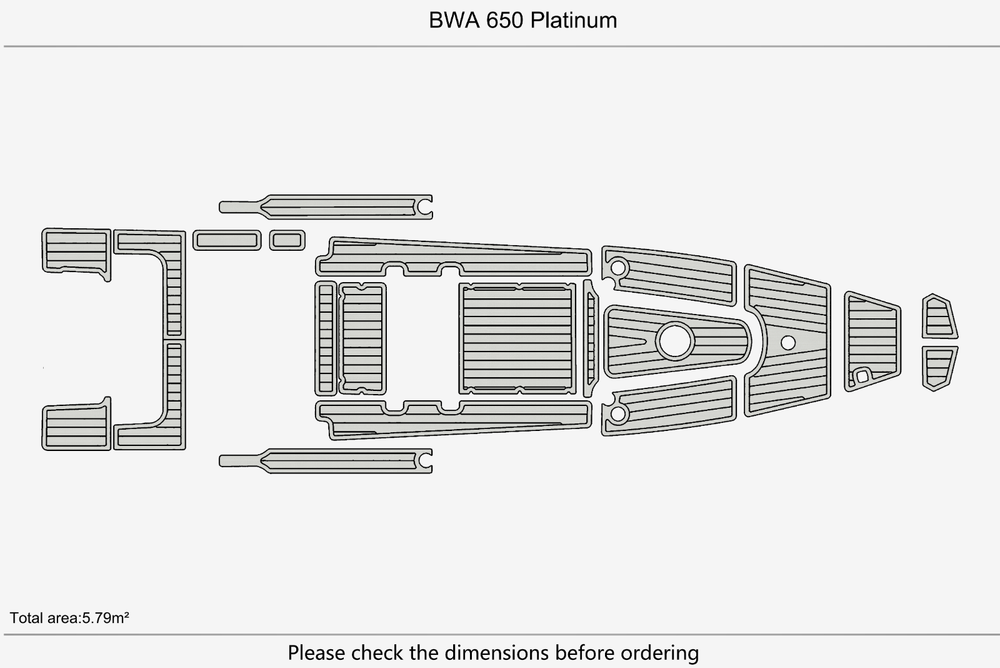 BWA 650 Platinum Marine teak deck EVA Foam Boat flooring