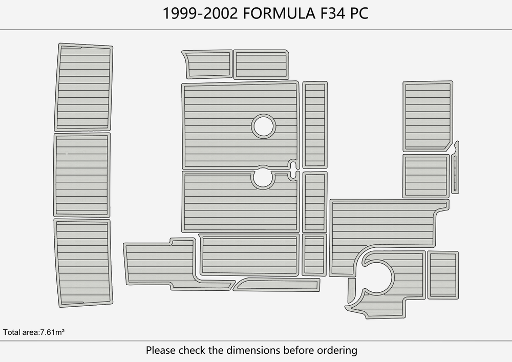 1999-2002 FORMULA F34 PC Cockpit Swim platform 1/4"6mm EVA foam faux mat floor