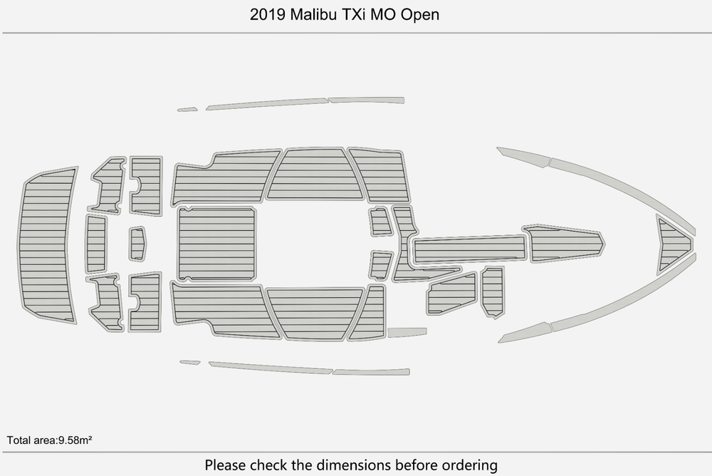 2019 Malibu TXi MO Open Deck Anti-slip mat Custom EVA faux teak marine flooring