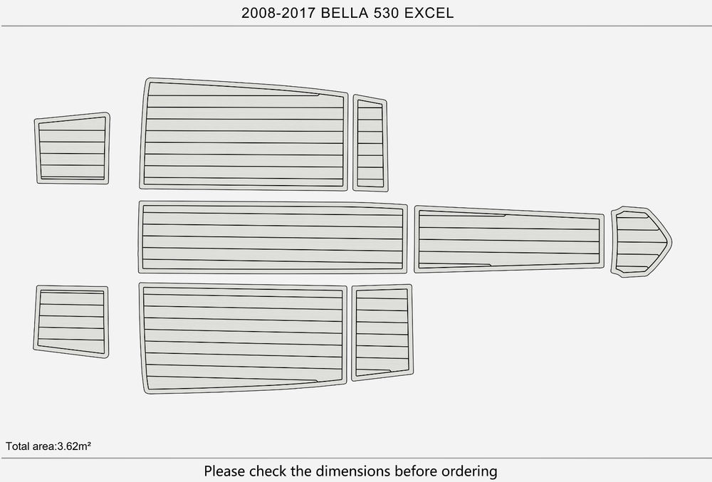 2008-2017 Bella 530 EXCEL Marine teak deck EVA Foam Boat fuax foam mat flooring