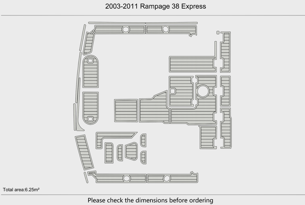 2003-2011 Rampage 38 Express Cockpit 1/4"6mm EVA Foam faux mat floor
