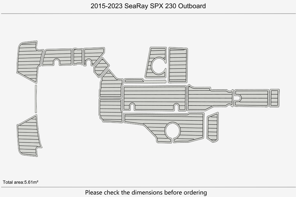 2015-2023 Sea Ray SPX 230 Outboard Cockpit Swim platform 1/4"6mm EVA Foam floor